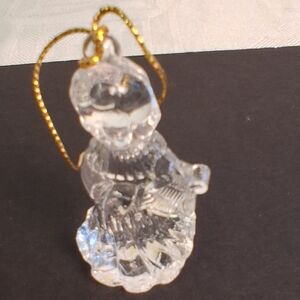 Crystal Snowman Ornament with Gold Accent